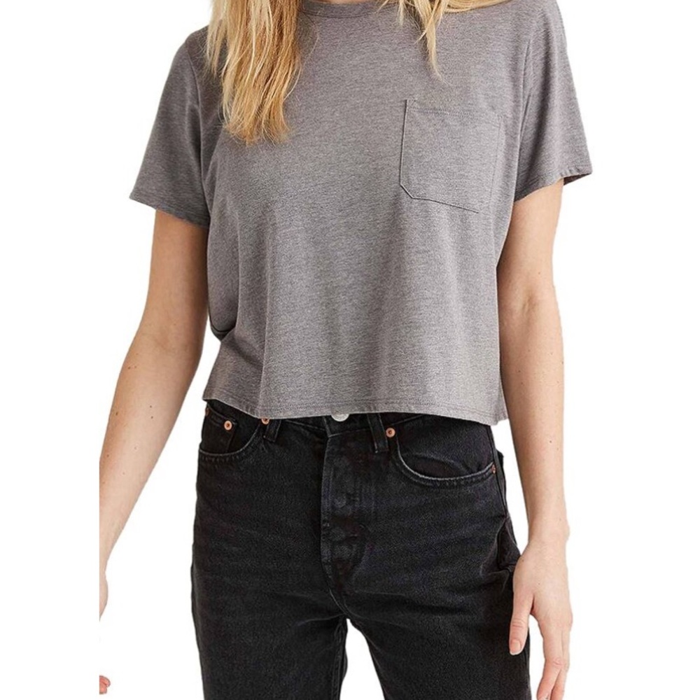 Richer Poorer Heather Boxy Crop Tee